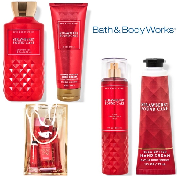 Bath & Body Works Other - STRAWBERRY POUND CAKE Gift Bag Set: Bath & Body Works